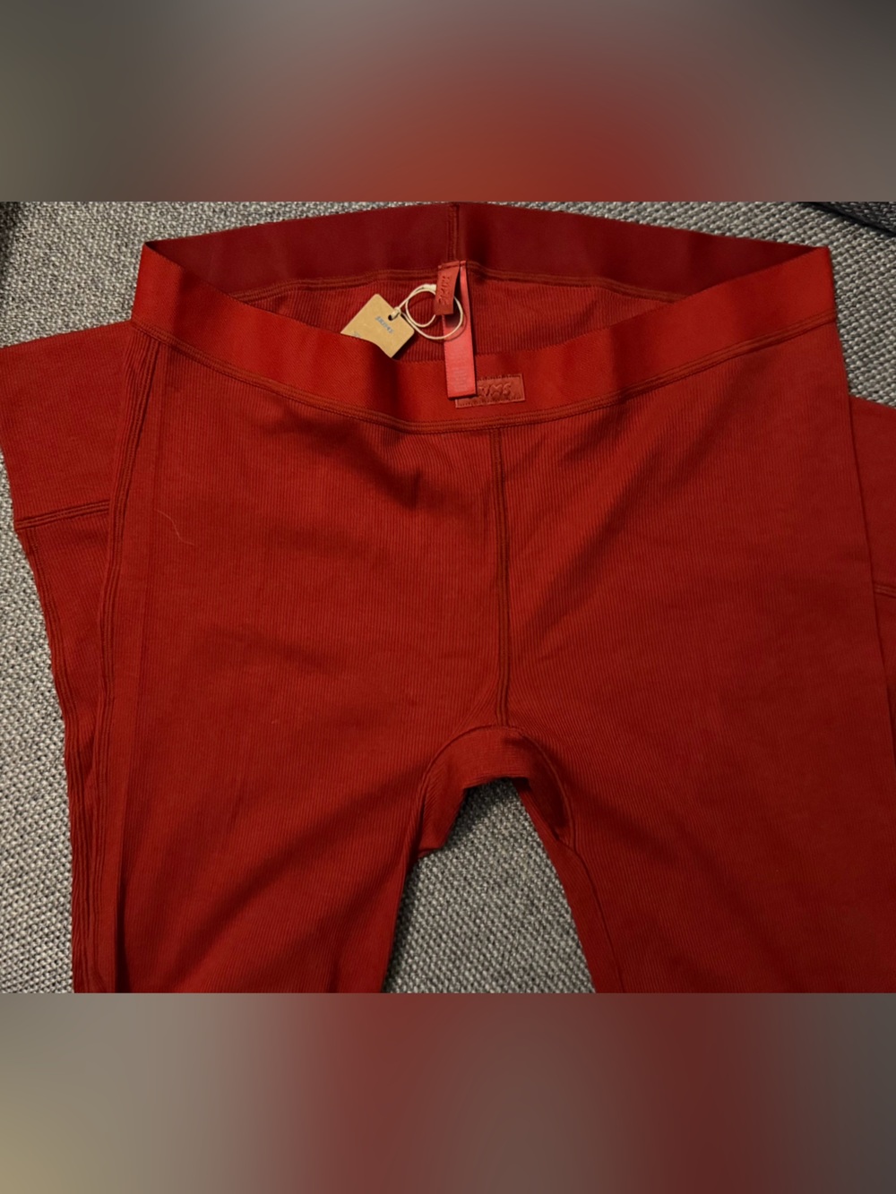 SKIMS Rust Red Ribbed Jumpsuit Pantsuit